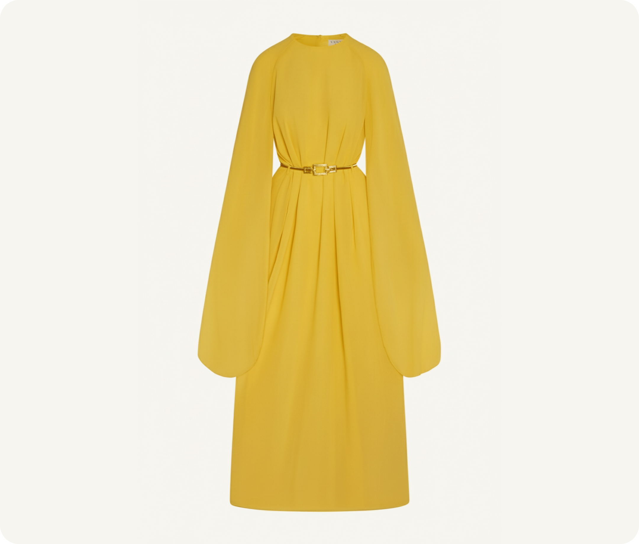 Yellow long-sleeve dress fashion item